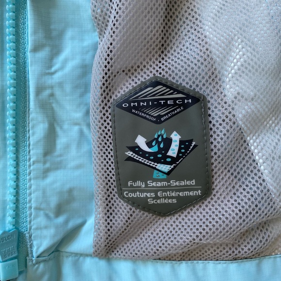 Columbia Aqua Blue Rain Jacket Girl Size 7/8 - Picture 7 of 8